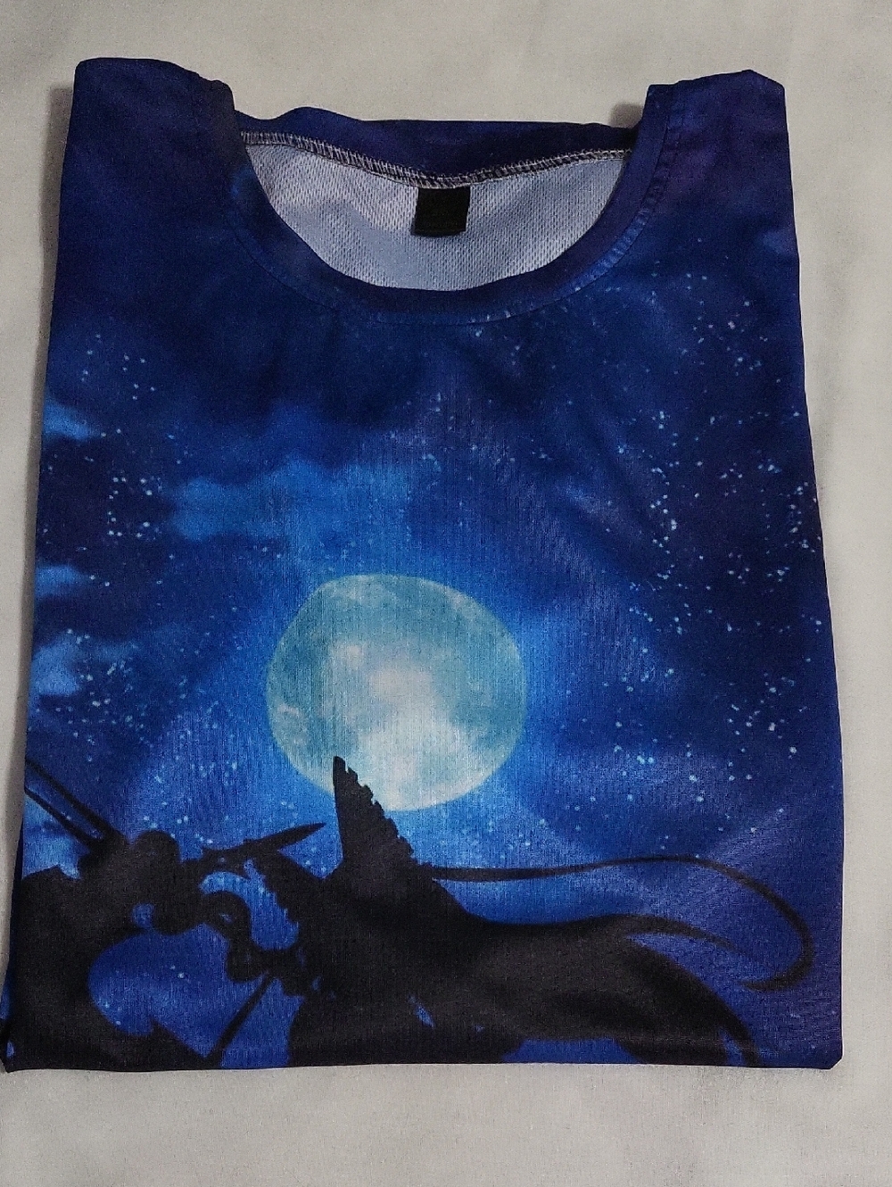 Mens Shirt Galaxy Moon Graphic Tee in Deep Blue #1390